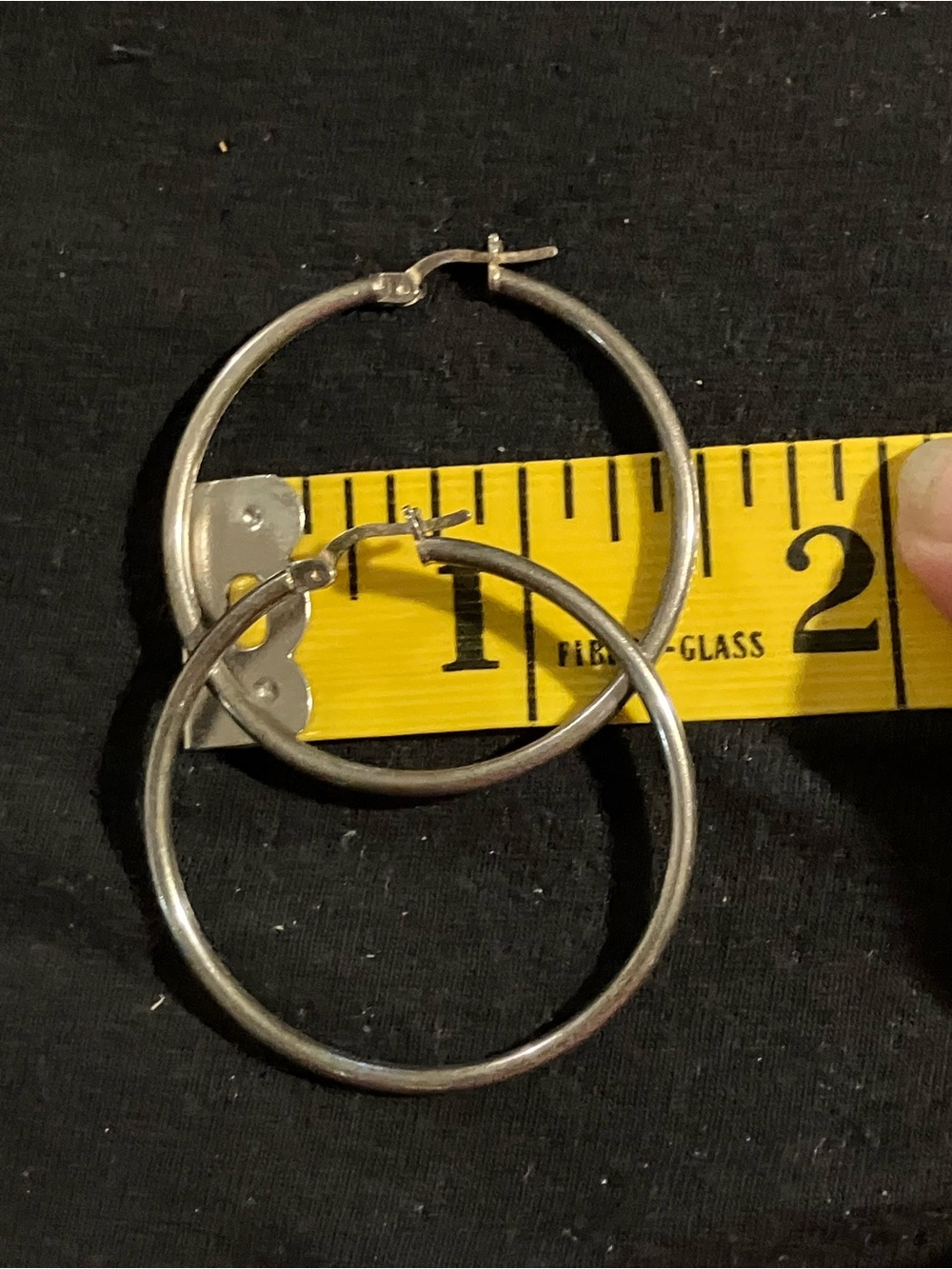 Vintage 925 Italy Sterling Silver Classic Medium Tube Hoop Earrings - Picture 5 of 5